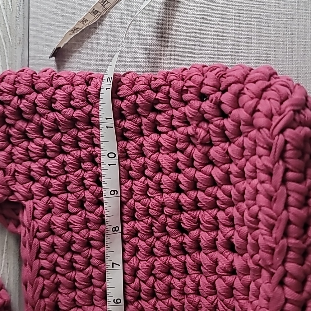 Handcrafted Pink Woven Tote Bag - Picture 11 of 14